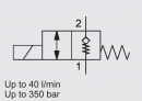 2/2 Solenoid Directional Valve, Poppet Type, Pilot Operated, Normally Closed, SAE-08 Cartridge - 350 bar